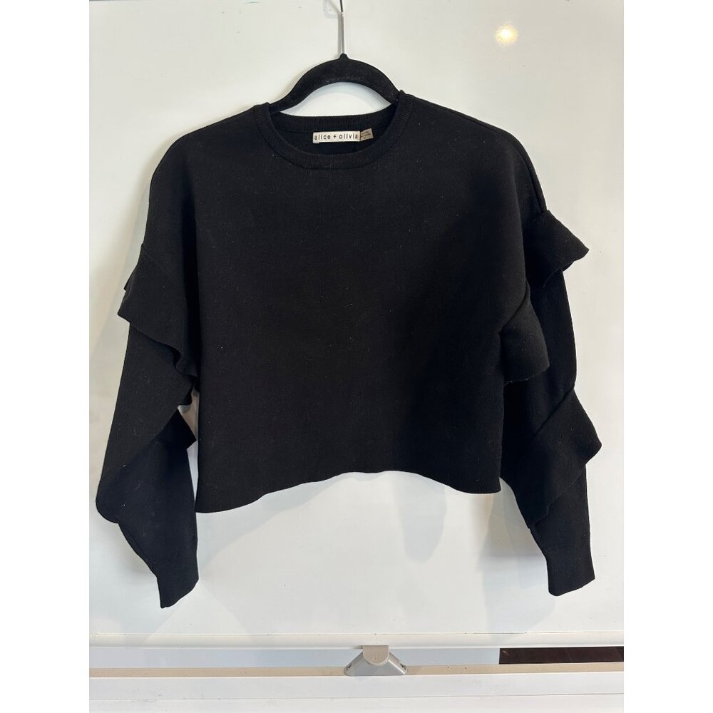 Alice + Olivia cropped black top